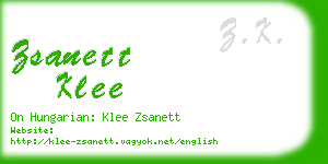 zsanett klee business card